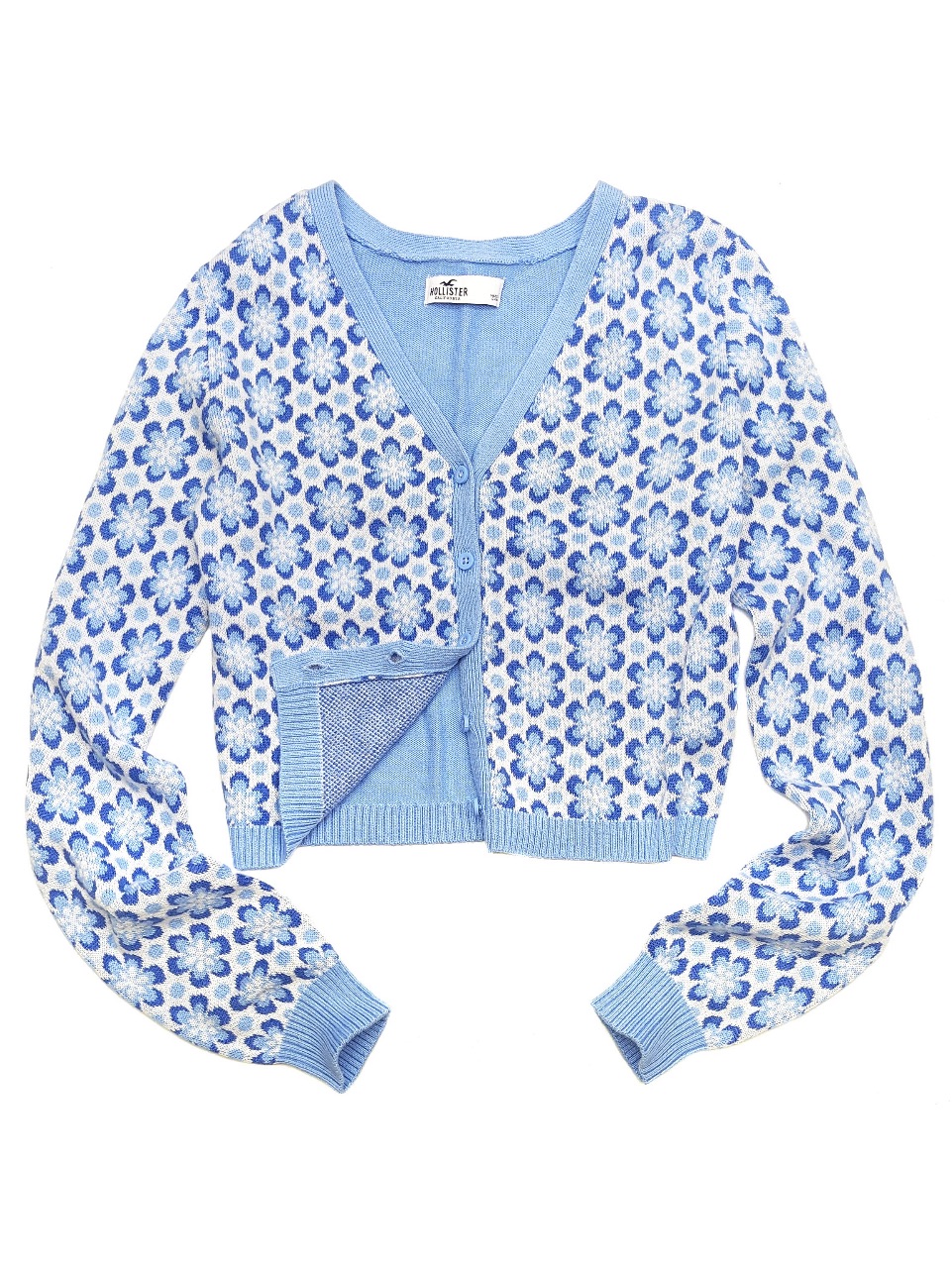 Hollister Cropped Floral Soft Knit Sweater